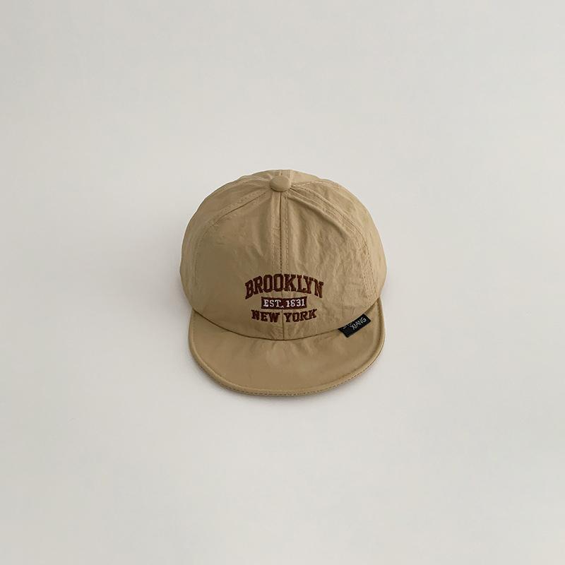 Solid Color Baby Baseball Hat Summer Quick Drying Letter Embroidery Peaked Duck Tongue Cap Toddler Kids Sunshade Hat