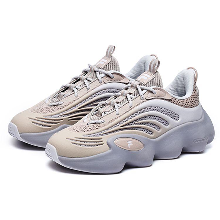 Fila Fusion Ray 3 Ткань ПУ Синтетическая кожа Спортивный Комфорт Низкие Повседневный Стиль Обувь Женская кроссовка Серый Розовый T12W231123FDF