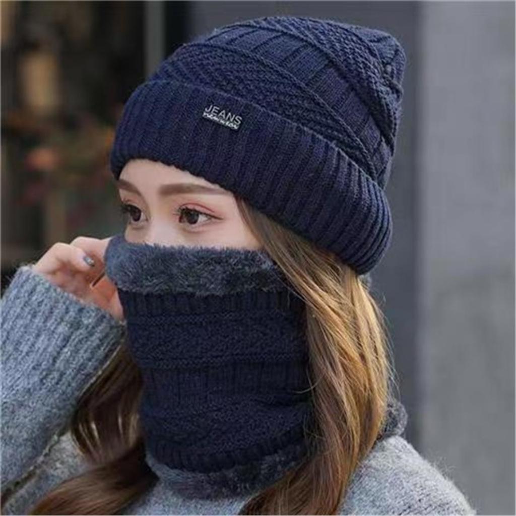 Cycling Hat, Outdoor Hat, Plush Hat, Woolen Hat, Thermal Hat, Ear Protection Hat, Scarf, Two-piece Set