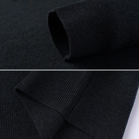 Осень-зима мужской свитер с V-образным вырезом, трикотажный однотонный эластичный пуловер средней длины, формальный деловой стиль, свитер