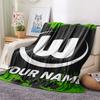 1PC Custom Name VfL Wolfsburg Patterned Flannel Blanket Suitable For All Seasons for Home Decor Warmth and Comfort Gifts Holiday Present_xia