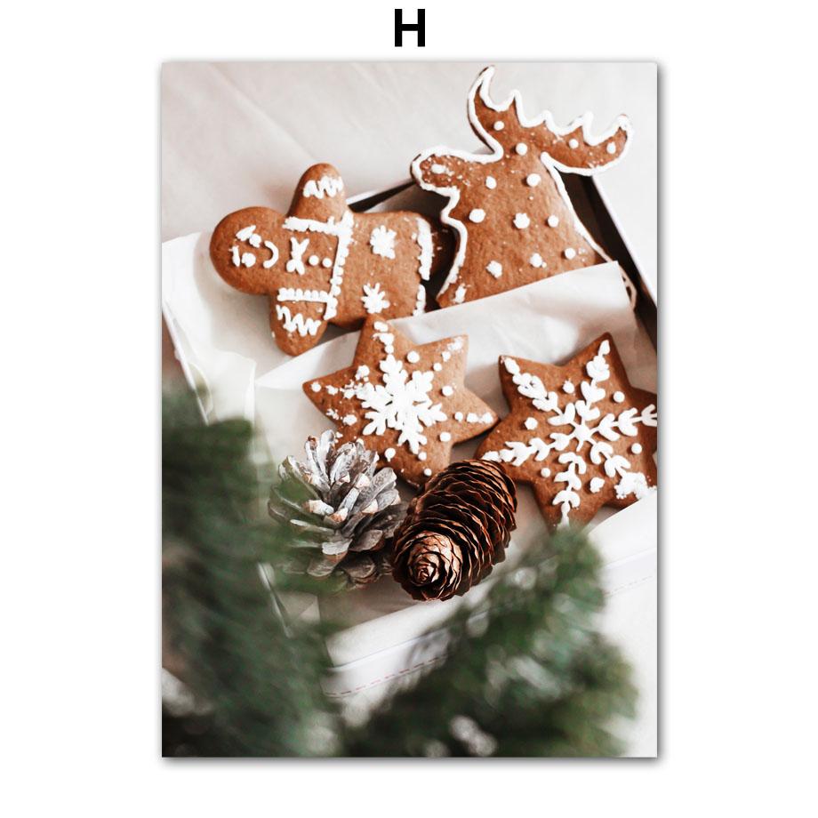 Настенная картина на холсте, Рождественская елка, красный дом, белка, олень, украшение для гостиной, постеры и принты, настенные картины для дома