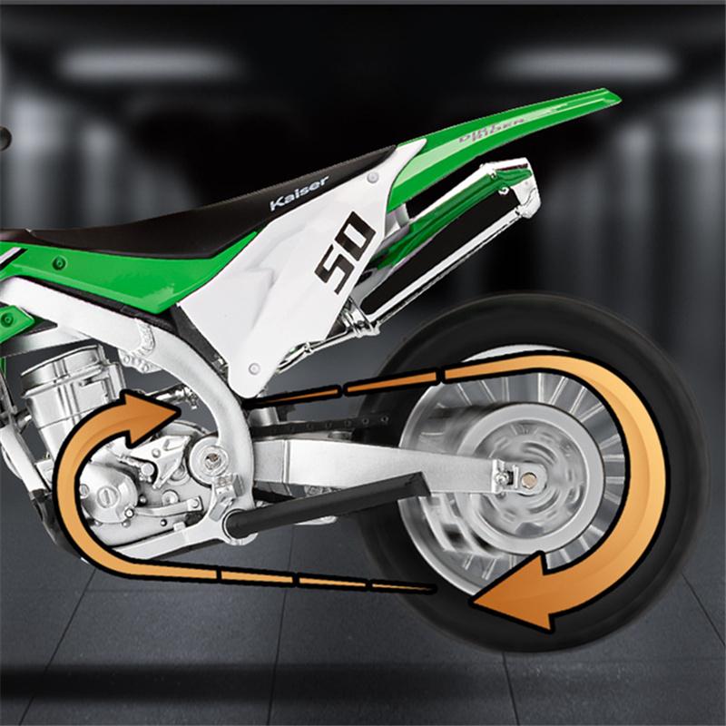 1/12 Scale Kawasaki KX450 Alloy Sports Motorcycle Model Diecast Metal Road Mountain Off-road Motorcycle Model Simulation Kids Toy Gift