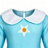 Rosalina Costumes Kids Long Sleeve Girl Fancy Peach Dress Blue Off Shoulder Princess Gown for Birthday Party Cosplay
