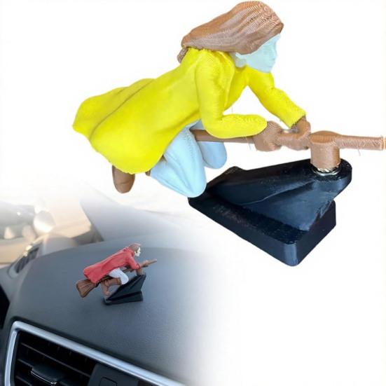 Декор для автомобиля Динамический эффект полета Игрушка со стабильным нескользящим основанием Приборная панель автомобиля Летающая кукла Дрифт Поворот Волшебник Метла Декор