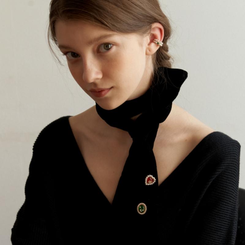 TATIANA Simple Velvet Long Scarf_NZ1131