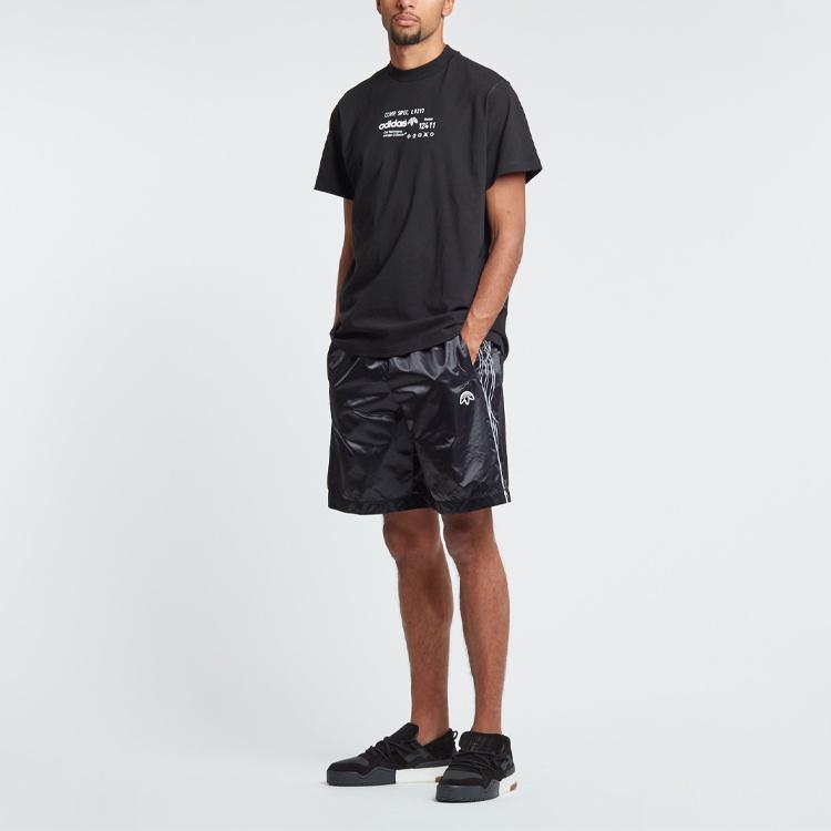 adidas originals x Alexander Wang Crossover Satin Loose Sports Shorts Black Men's CV5257