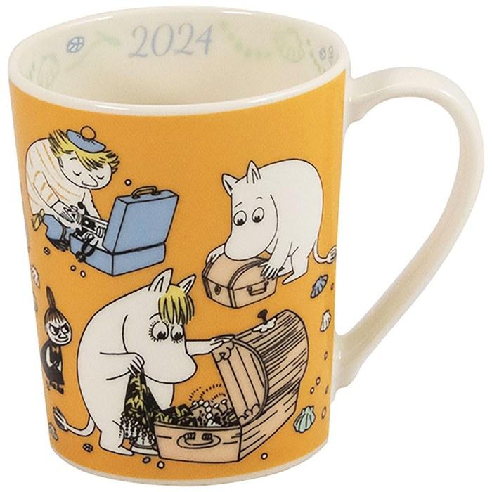 MOOMIN 2024 Years Mug, 350ml, Moomin Goes to the Sea, Made in Japan, MM2024-11, Yellow, Small