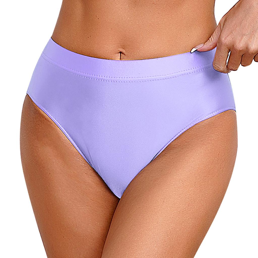 Гладные женские трусики-слипы M-XXL Однотонные Эластичный пояс Нижнее белье Купальный костюм Низ