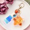 Quicksand Sequined Move Glitter Acrylic Starfish Shell Keychain Key Chain Car Keyfob Liquid Keyring