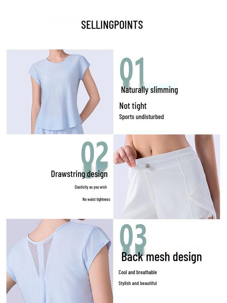 Women's Quick-Dry Yoga & Running T-Shirt - Loose, Comfortable, Slimming, Breathable Short Sleeve for Summer Fitness