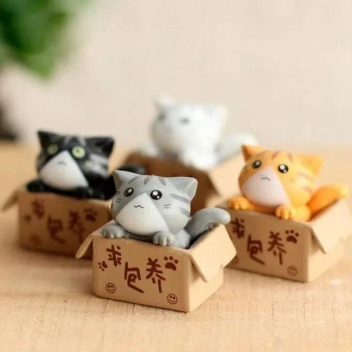 Kawaii мини-кошка, орнамент, садовая статуя котенка, подарок для детей, украшение для детской комнаты, игрушки, миниатюрные фигурки, домашний декор