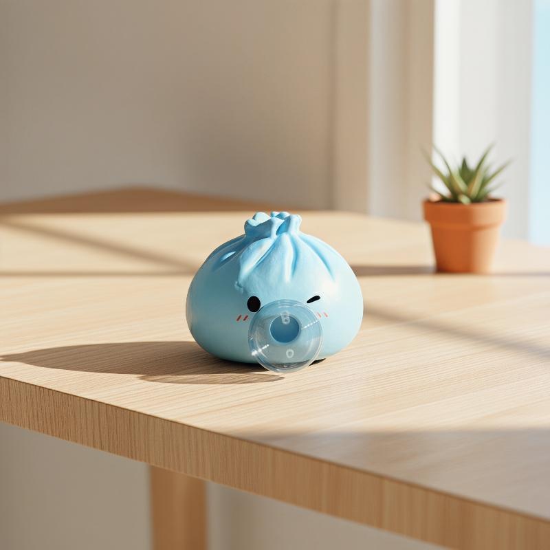 Cute Cartoon Steamed Bun Shaped Soft Bubble Finger Toy Stress Reliever Mini Steamed Bun Squishy Toy