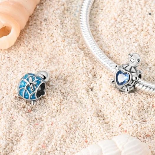 Copper Crabs Ocean Series Blue Turtle Starfish Shell Fit Original Bracelet Charms For Women Diy Fine Jewelry Gifts