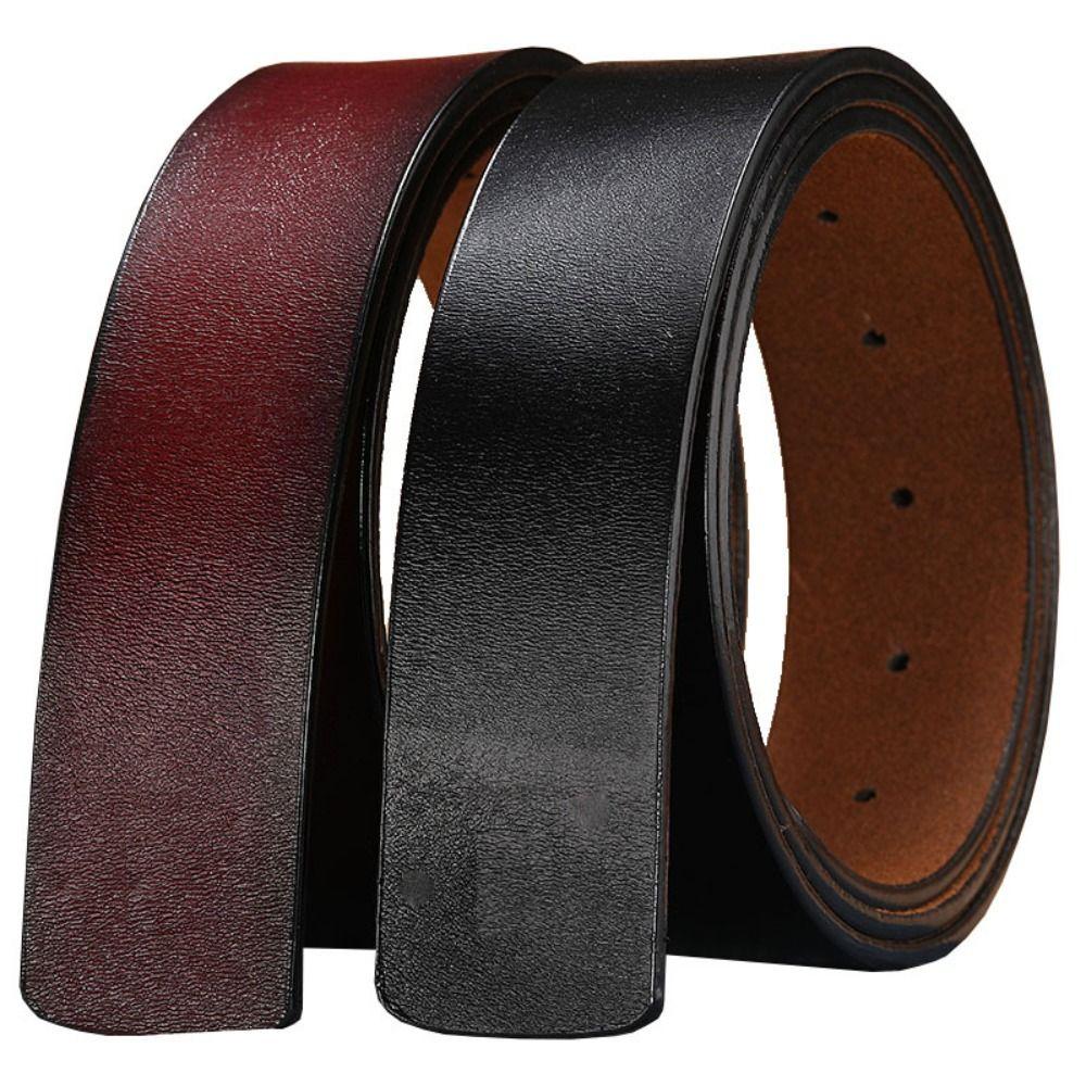 Replacement Craft DIY Genuine Leather Belt 3.3/3.8cm with Hole Classic Waistband No Buckle Girdle