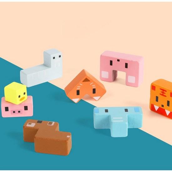 Toyto Animal Tetris Jenga Board Game Animal Block Stacking Balance Play, Popular Korean Game