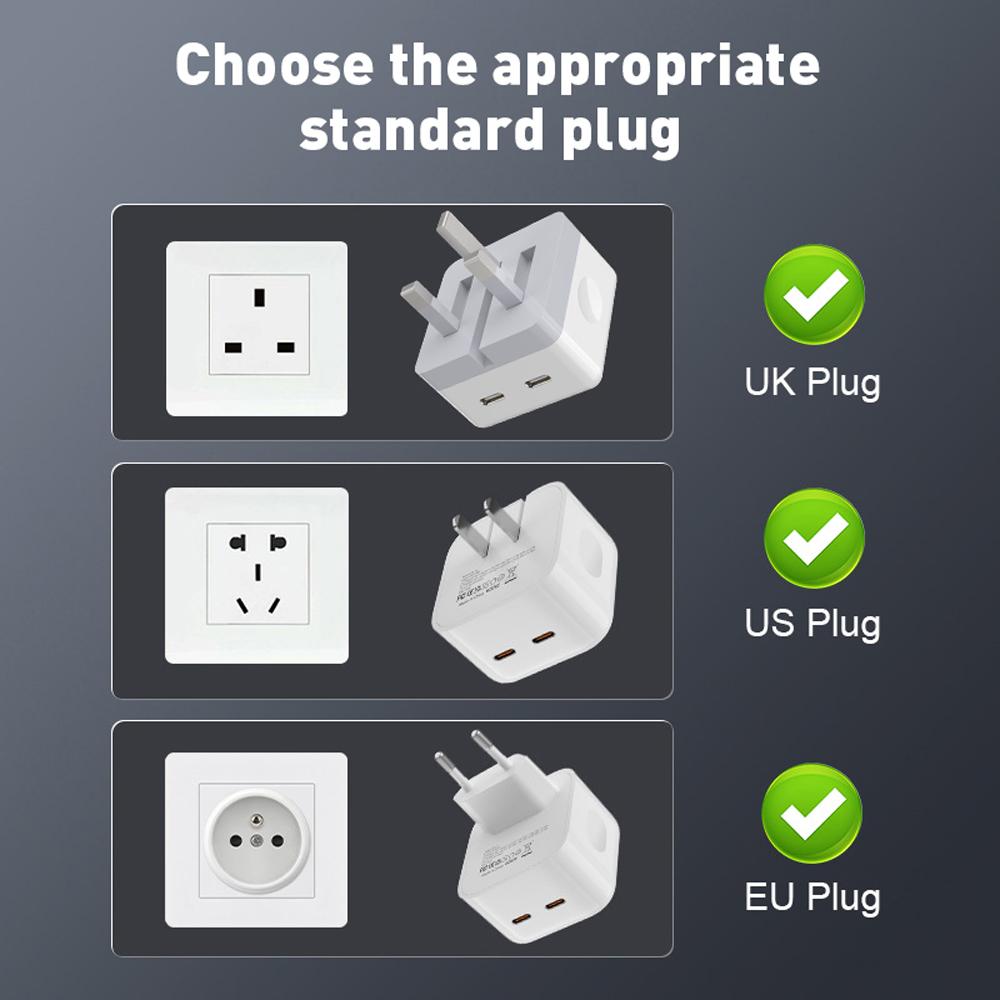 35 Вт Двойной USB C Порт Быстрое Зарядное Устройство Складной Тип C Быстрое Сетевое Зарядное Устройство UK US EU Блок Для iPhone 14 Pro Max 12 13 iPad Адаптер Питания