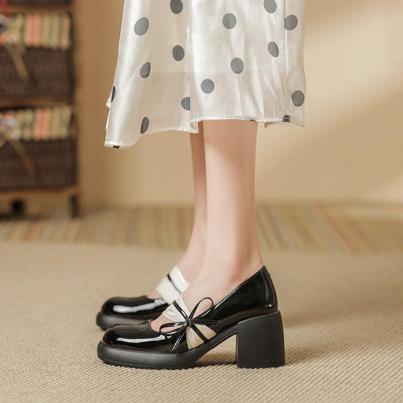 Женские туфли на толстом блочном каблуке, нескользящие, для ходьбы, туфли Мэри Джейн на платформе, повседневные, для свадебной вечеринки, туфли-лодочки на низком каблуке, с круглым носком, для работы, нарядные туфли для женщин