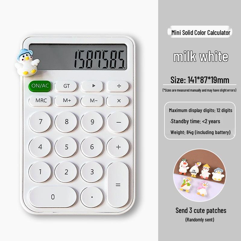 Compact 12-Digit Multifunction Calculator for Office, School, and Exams