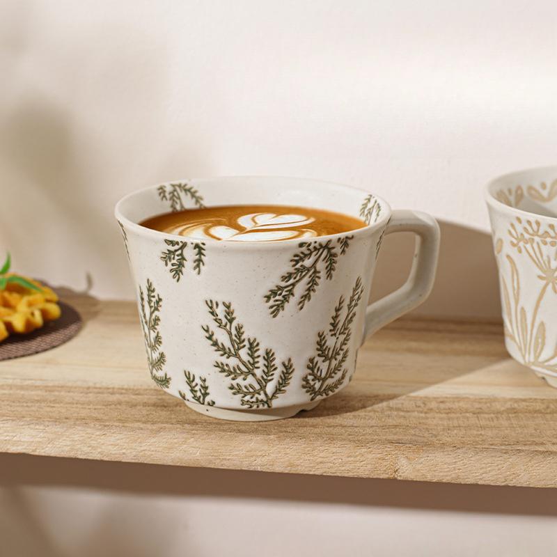 Coarse Pottery Hand-Painted Ceramic Milk Coffee Cup High Value Breakfast Cup High Value Retro