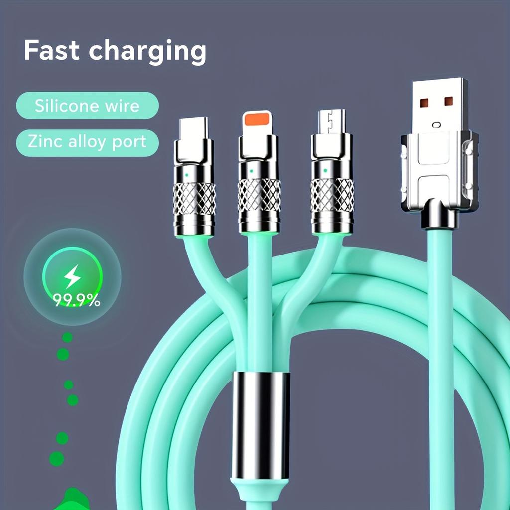 Портативный USB-кабель для быстрой зарядки, цветной зарядный кабель для флэш-памяти 3-в-1