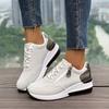 Women's Sneakers, Lace Up & Side Zipper Design Sports Shoes, Casual Outdoor Walking Shoes