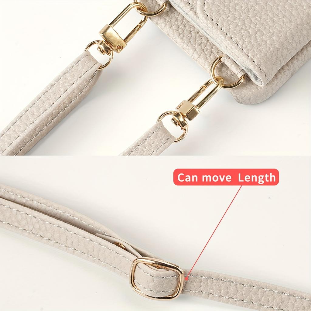 Чехол для телефона из искусственной кожи для IPhone 15 14 Plus 13 12 11 Pro Max с длинной сумкой через плечо на шнурке, противоударный чехол, с зеркалом