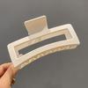 Rectangle Non-slip Hair Claw Crossing Teeth Spring Design Solid Color Frosted Large Shark Hair Clamp Hair Accessories