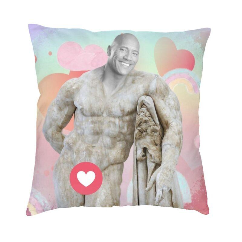 The Rock Face Dwayne Cushion Covers Sofa Decoration Famous Actor Johnson Square Throw Pillow Cover 45x45