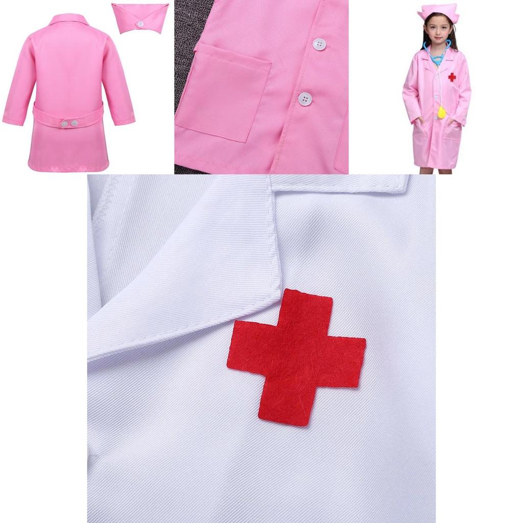 Стильный костюм доктора для детей с лацканами и застежкой на пуговицы для веселых игр