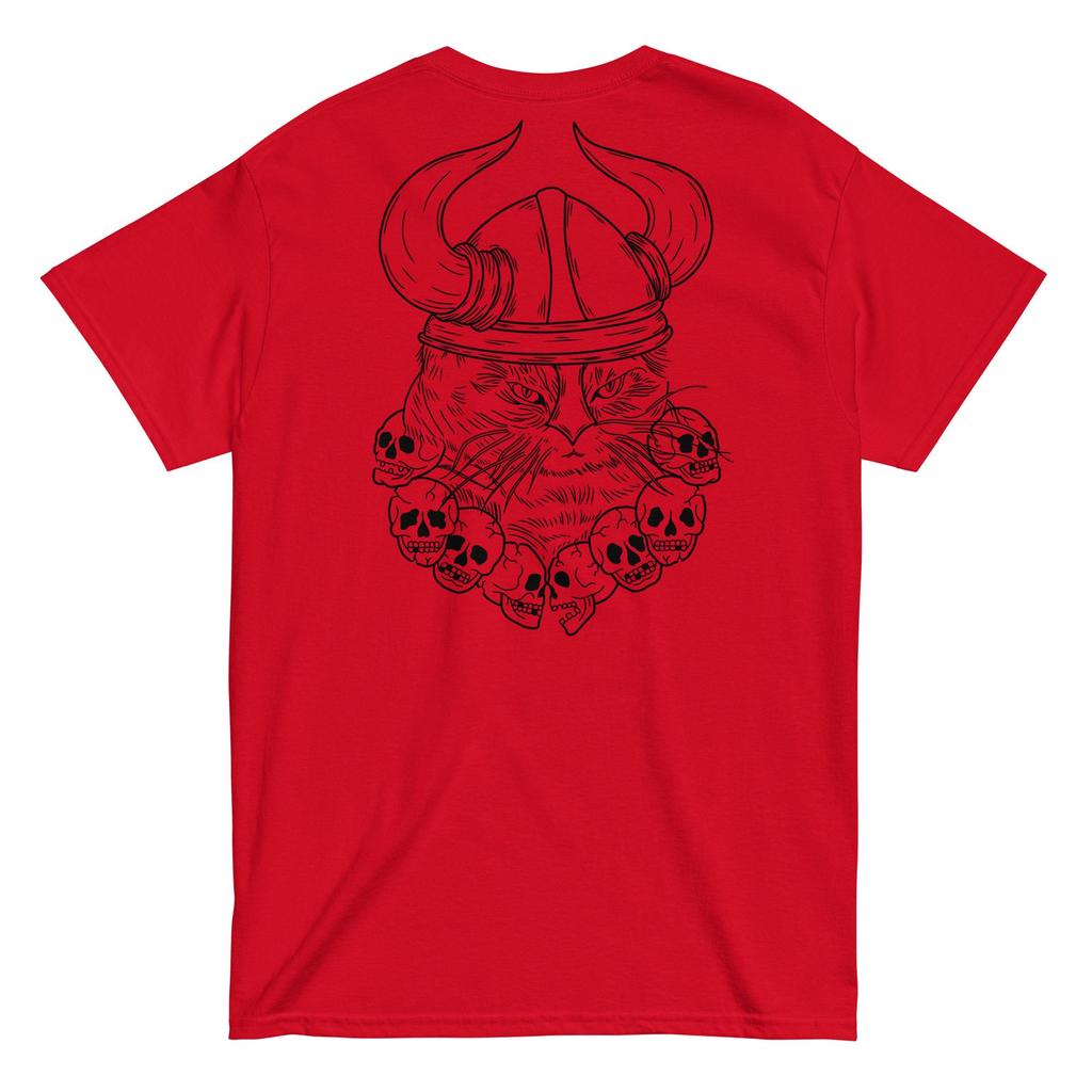 Cat Warrior Viking Men T Shirts Unisex Cotton Tees Streetwear Cotton Tops