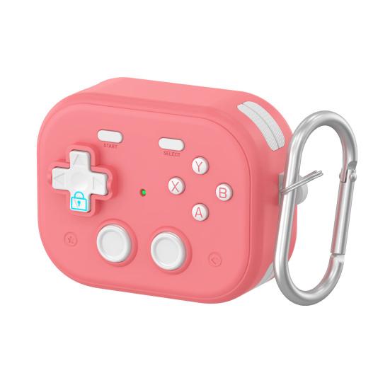 TPU Protective Case with Keychain for Airpods Funny Handheld Game Design Hard Shell Cover with Safety Lock Design for Men