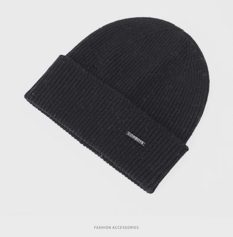 Мужская зимняя шапка из 100% шерсти: Толстые, теплые, трикотажные для езды на велосипеде с защитой ушей