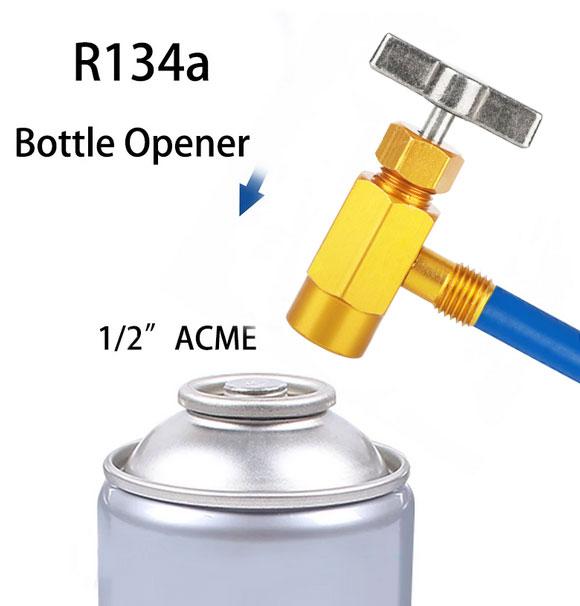 Клапан открывания крана 1/4 резьбовой адаптер R-134a хладагент 1/2 ACME может раздаточная бутылка автомобильные аксессуары автомобильный кондиционер авто
