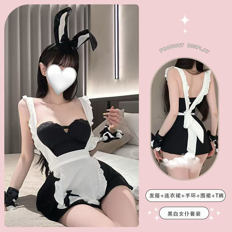 Sexy lingerie sexy cute maid uniform hot low cut cos playful bunny free game suit 9188