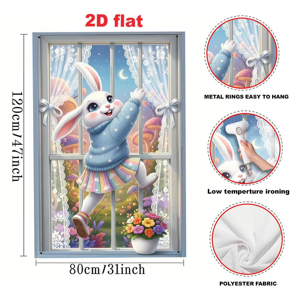 Пасхальный весенний кролик и цветные яйца Подвесной баннер для праздничного украшения