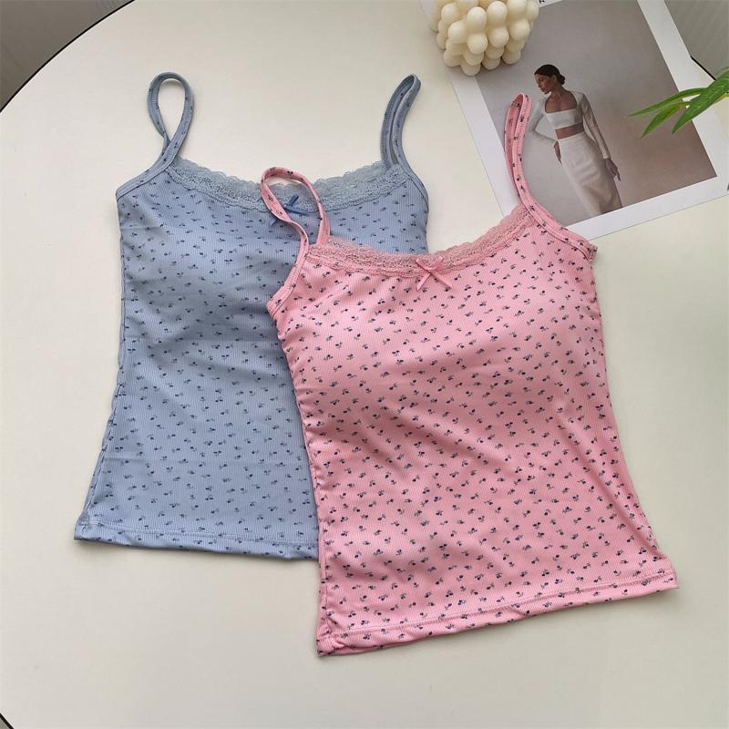 Women Fashion Summer Spaghetti Strap Tank Tops Sexy Boho Bow Front Sleeveless Camisole Shirt