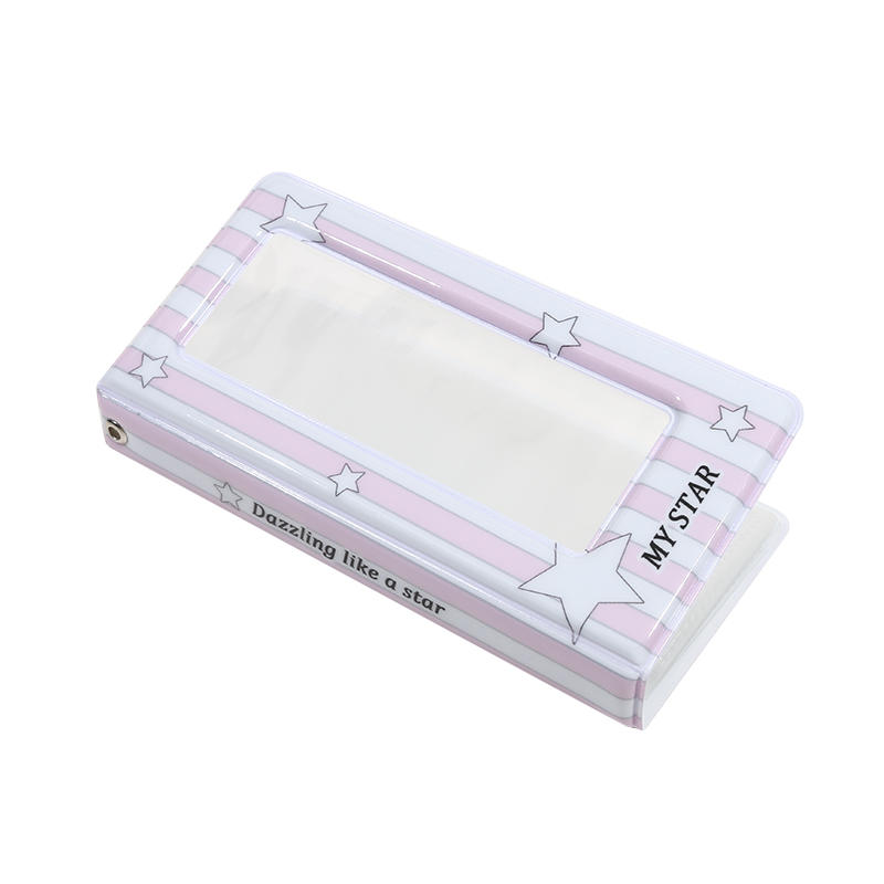 Альбом-биндер для фотокарточек с узором звезд, мини-портативный мультяшный держатель для фотокарточек для коллекции