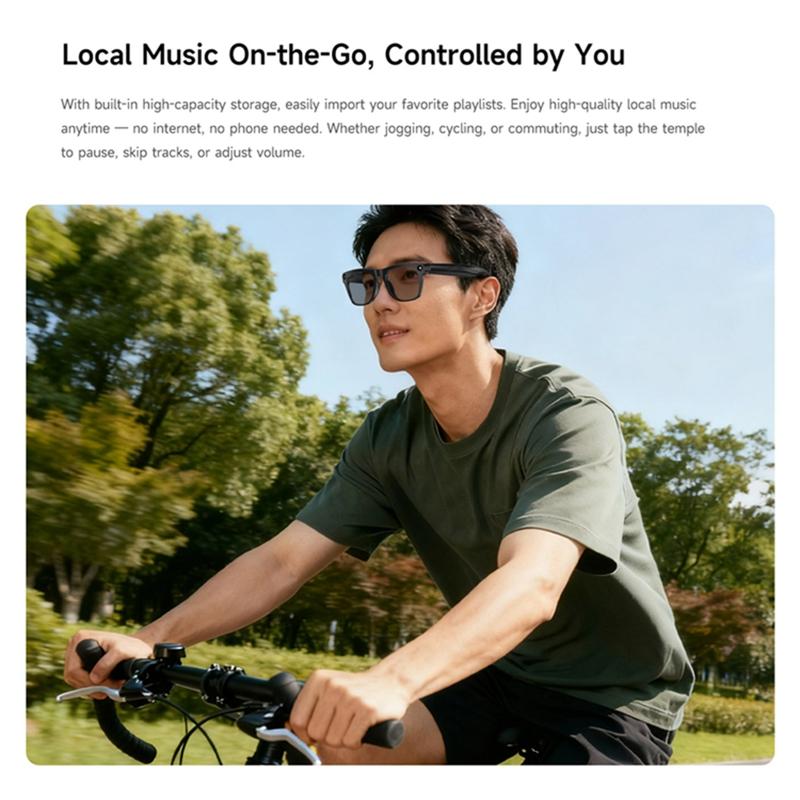 Smart 8K AI Glasses with 100W Camera Chat Gpt Touch Outdoor Sport Sunglasses Bluetooth Calling Music Player Image Stabilization for Men Women Gift