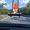 Подвеска для автомобиля в виде унитаза с изображением кота, подвесное украшение для зеркала заднего вида с шнурком, юмористические аксессуары для салона автомобиля