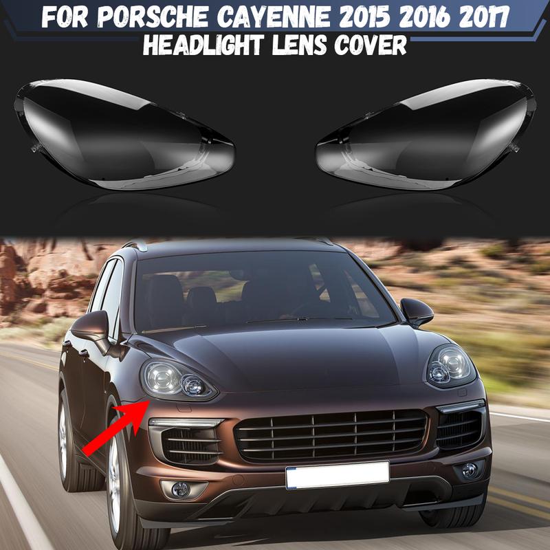 For Porsche Cayenne 2015 2016 2017 Headlight Transparent Cover Lampshade Headlamp Shell Housing Lamp Lens Plexiglass