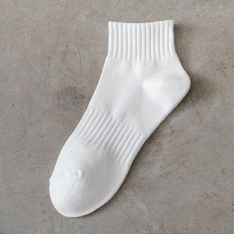 Мужские носки, носки средней длины, махровые подошвы, спортивные носки, белые баскетбольные, утолщенные, дышащие, влагоотводящие, носки для бега из чистого хлопка