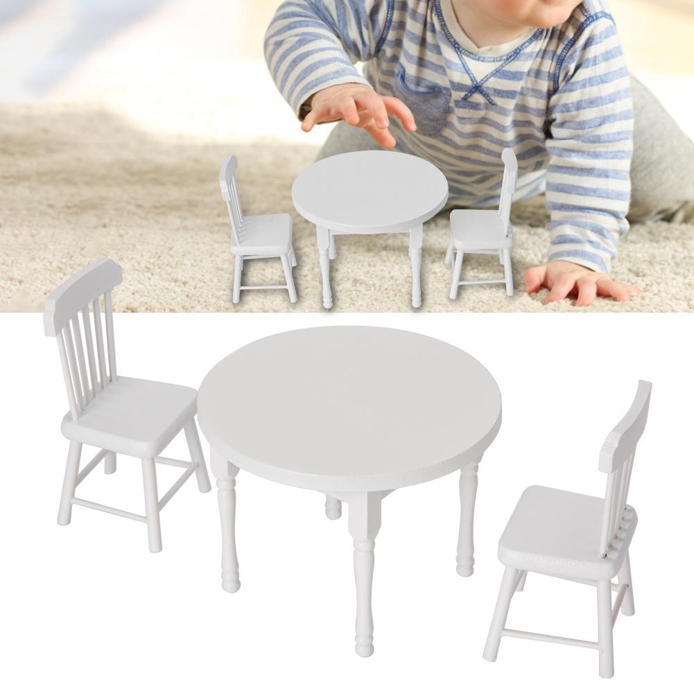 Doll House Accessories 3PCS Table Chair Simulation Furniture 1:12 Photograph Props