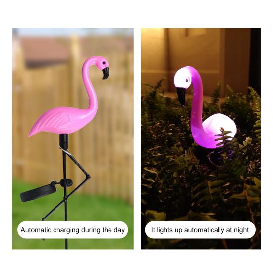 1/3Pcs Flamingo Solar Lamps Automatic Charging IP65 Waterproof Easy To Install Landscape Solar Lights Outdoor Garden Decorations