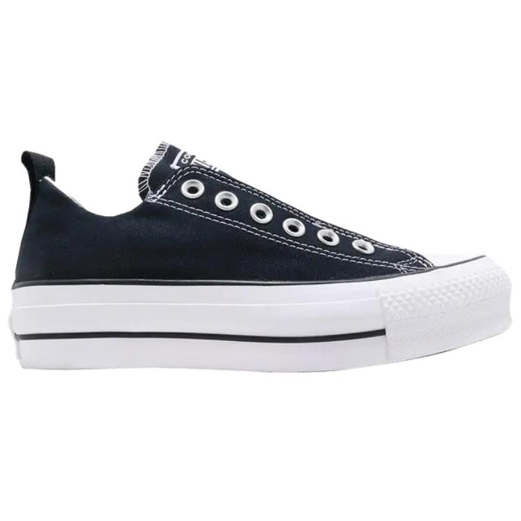 Converse Chuck Taylor All Star Lift Slip Ox Черные Женские Кроссовки Белые 563456C