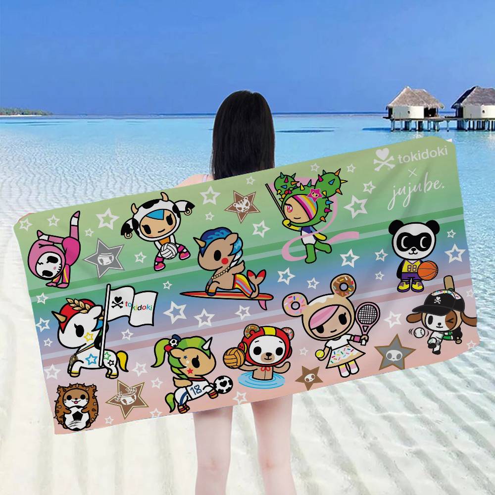 Японское аниме Tokidoki Пледы из микрофибры Быстросохнущие пляжные полотенца Большой размер Печать Супервпитывающее полотенце-плед для бассейна