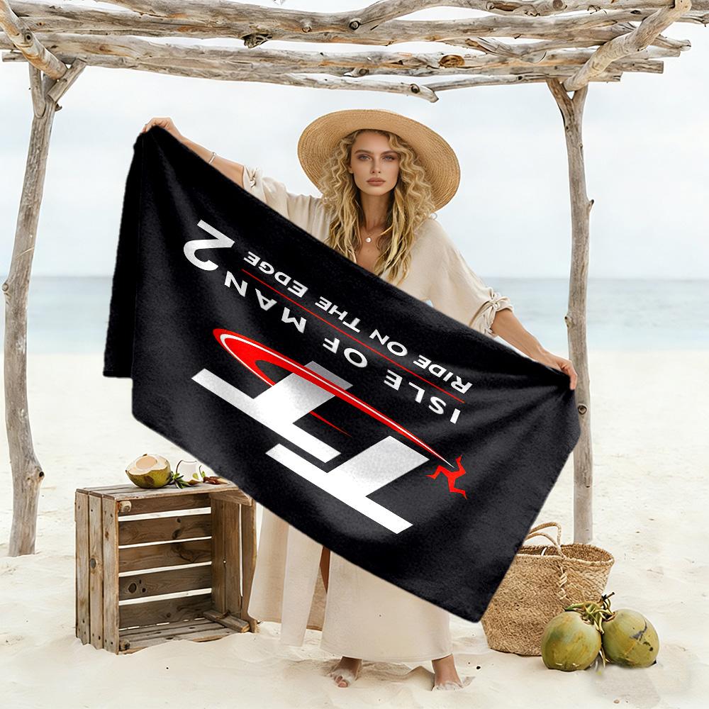 Isle Of Man Tt Race Beach Towel High Absorbency & Quick-Dry Comfortable Lightweight Perfect for Traveling Yoga Camping and Swimming