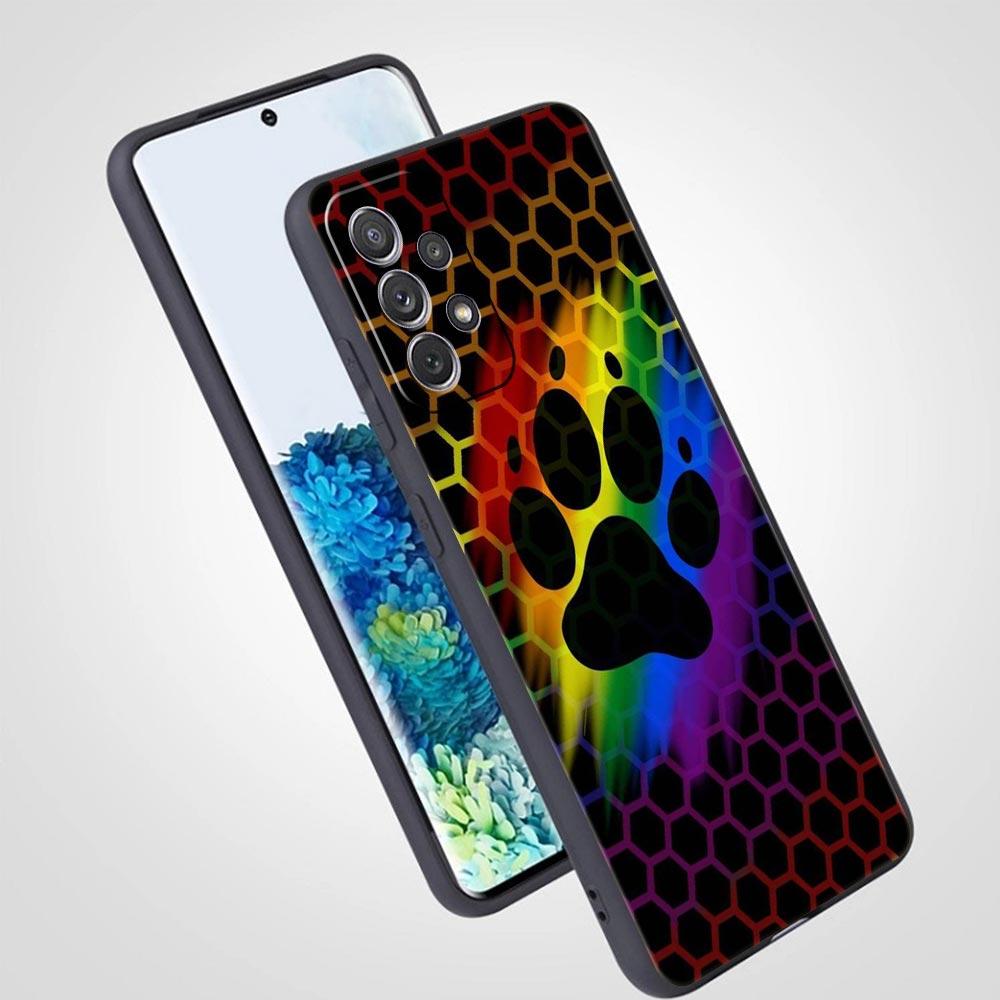 Чехол для телефона Samsung Galaxy A13 A15 A17 A07 A21S A22 A23 A25 A31 A73 A32 A52 A52S A41 5G Мягкий ТПУ Корпус Отпечаток Лапы Собаки Милый