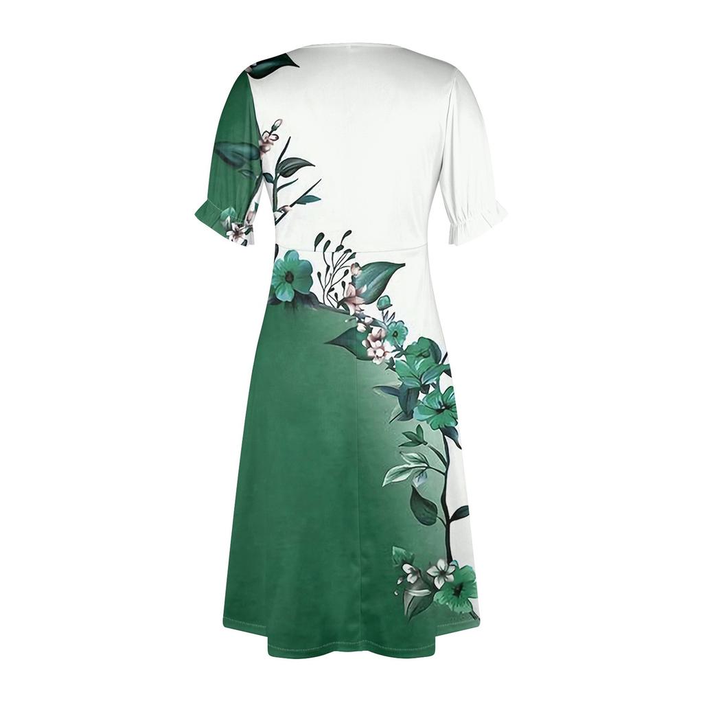 Пляжные платья для женщин, весна-лето, элегантное платье с запахом и V-образным вырезом в стиле бохо, струящееся гавайское платье макси с рюшами