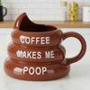 Poop-Shaped Coffee Mug for Coffee Lovers 350ml Hilarious Bathroom Cup Resin Quirky Morning Cup Funny Gag Gifts for Friends